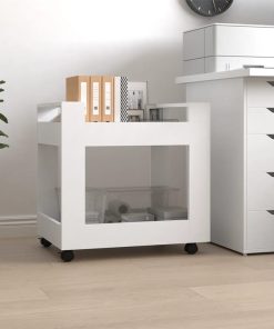 Carrello Per Scrivania Bianco 60x45x60 Cm In Legno Multistrato