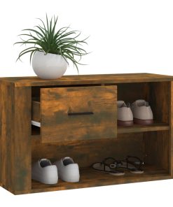 Scarpiera Rovere Fumo 80x35x45 Cm In Legno Multistrato