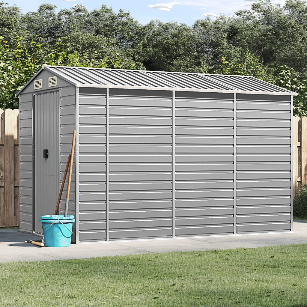 Casetta Da Giardino Grigio Chiaro 191x300x198 Cm In Acciaio Zincato - Image 3