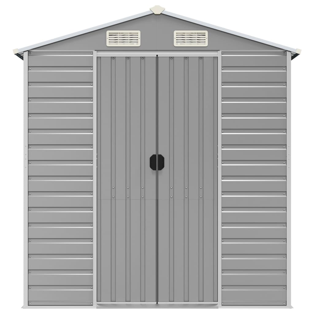 Casetta Da Giardino Grigio Chiaro 191x640x198 Cm In Acciaio Zincato