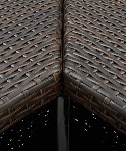 Tavolo Da Bar Ad Angolo Marrone 100x50x105 Cm In Polyrattan