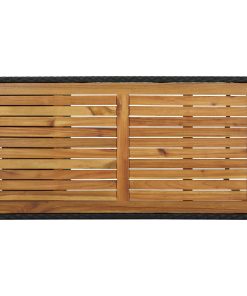 Tavolo Da Bar Con Ripiani Nero 120x60x110 Cm In Polyrattan
