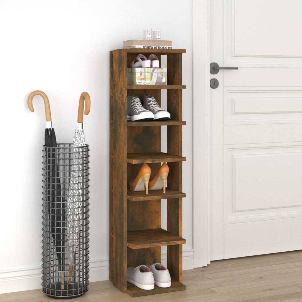 Scarpiera Rovere Fumo 27,5x27x102 Cm Legno Multistrato - Image 3