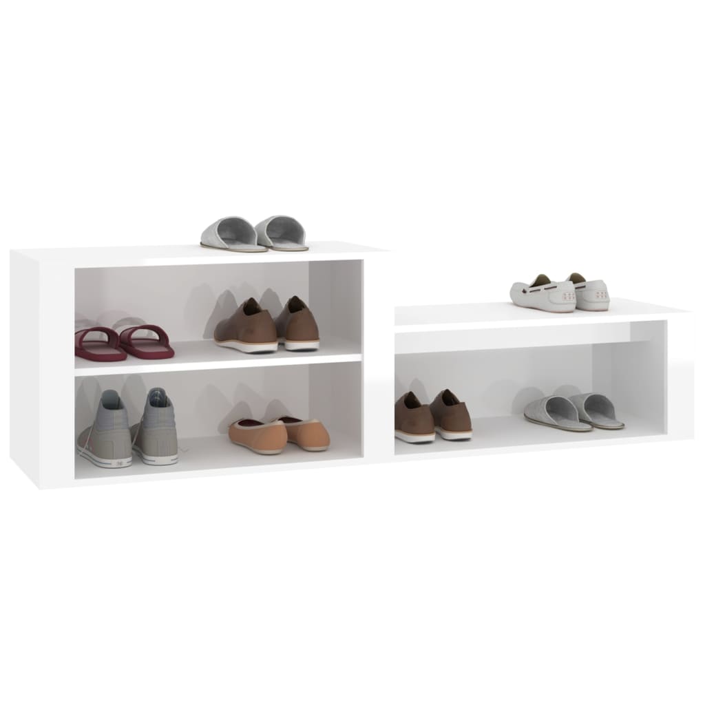 Scarpiera Bianco Lucido 150x35x45 Cm In Legno Multistrato