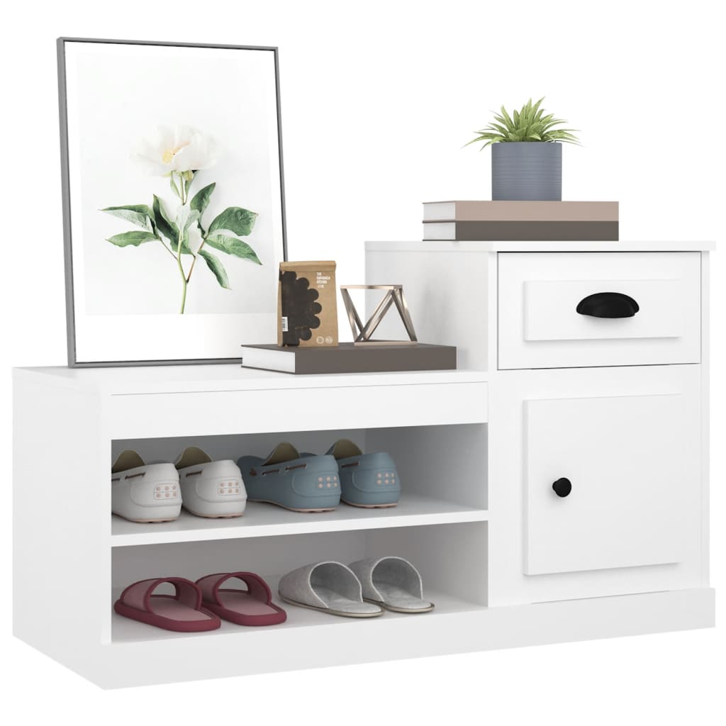 Scarpiera Bianca 100x42x60 Cm In Legno Multistrato - Image 3