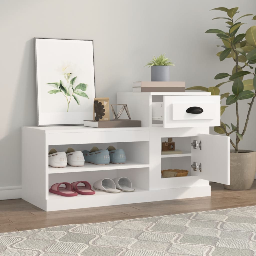 Scarpiera Bianca 100x42x60 Cm In Legno Multistrato - Image 6