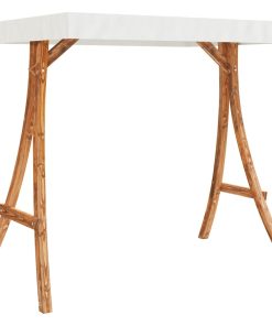 Altalena Con Tetto Crema Legno Massello Ricurvo Finitura In Teak