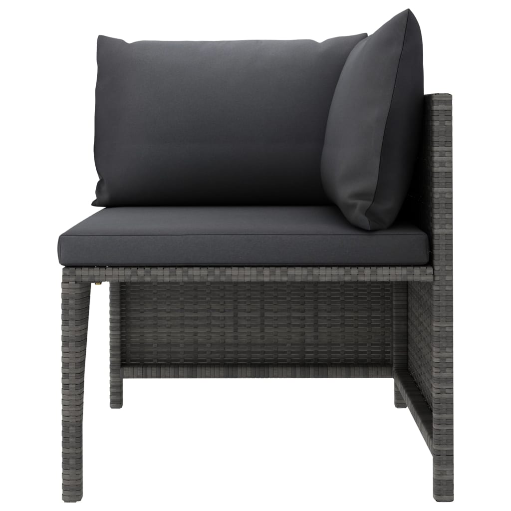 Divano Da Giardino A 2 Posti Con Cuscini In Polyrattan Grigio