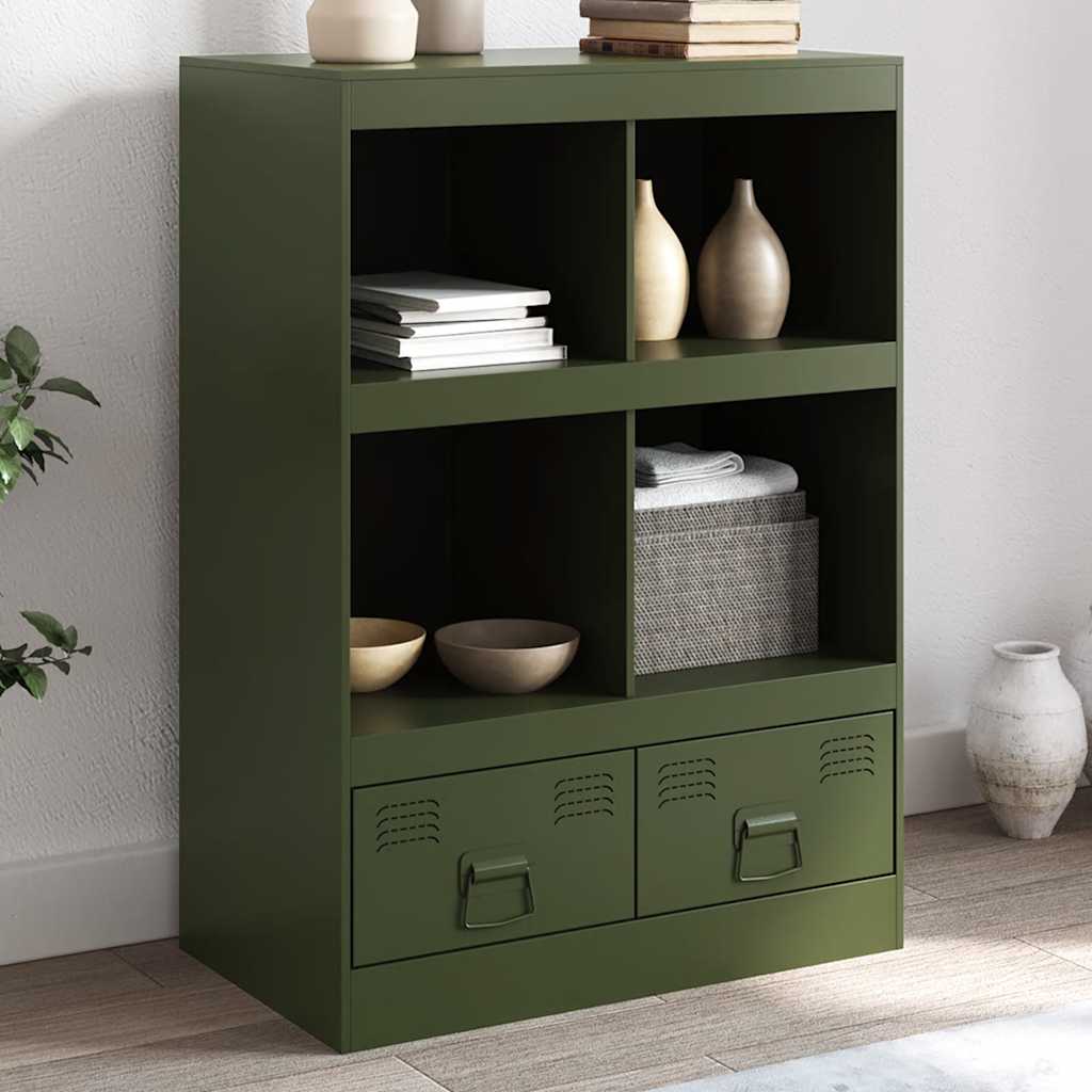 Credenza Verde Oliva 67x39x95 Cm In Acciaio - Image 3