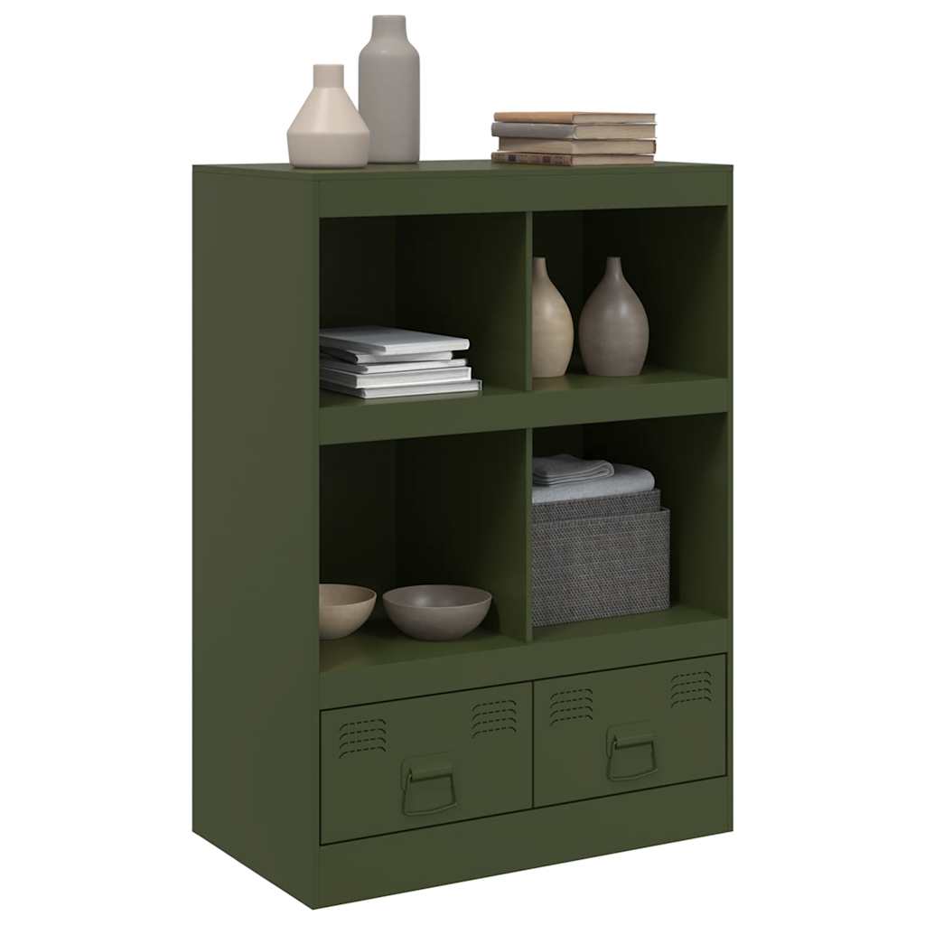 Credenza Verde Oliva 67x39x95 Cm In Acciaio