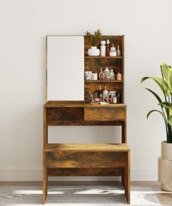 Toeletta Con Specchio Rovere Fumo 74,5x40x141 cm