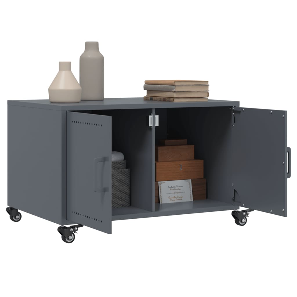 Tavolino Antracite 68x50x43,5 Cm In Acciaio Laminato A Freddo - Image 5