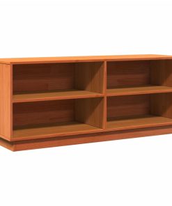 Scarpiera Marrone Cera 110x34x45 Cm In Legno Massello Di Pino