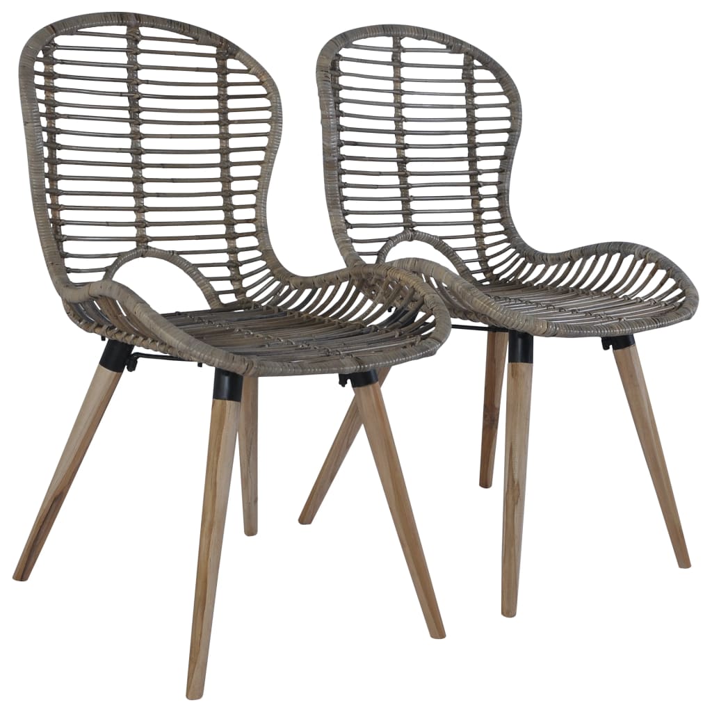 Sedie Da Pranzo 4 Pz Marroni In Rattan Naturale - Image 3