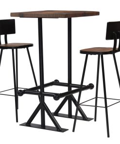 Set Da Bar 3 Pz In Legno Massello Di Recupero