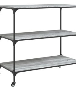 Carrello Cucina Grigio Sonoma 102x50x95 Cm In Legno Multistrato