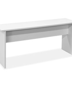 Tavolo Da Pranzo E Panche 3 Pz In Legno Multistrato Bianco