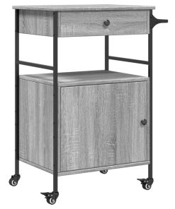 Carrello Da Cucina Grigio Sonoma 56x43x89,5cm Legno Multistrato