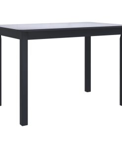 Tavolo Da Pranzo Nero 114x71x75cm In Legno Massello Di Hevea