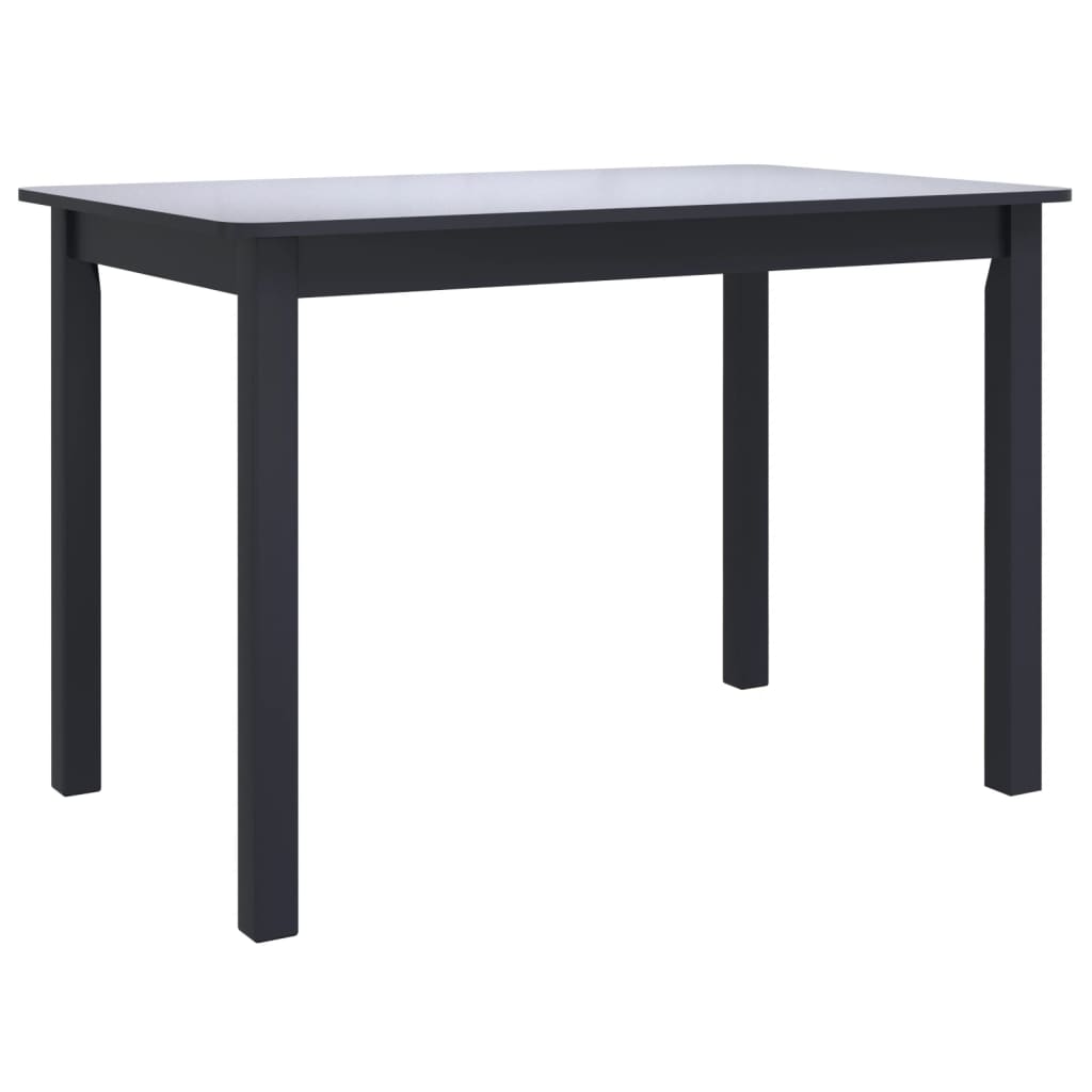 Tavolo Da Pranzo Nero 114x71x75cm In Legno Massello Di Hevea