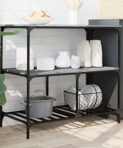 Carrello Cucina Grigio Sonoma 100x50x95 Cm In Legno Multistrato