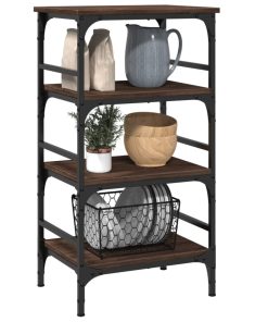 Carrello Cucina Rovere Marrone 45x35x89,5 Cm Legno Multistrato
