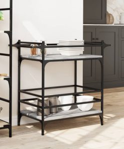 Carrello Da Cucina Grigio Sonoma 82x40x78,5cm Legno Multistrato