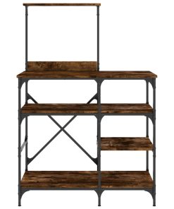 Mobile Da Cucina Rovere Fumo 90x40x132 Cm Multistrato E Metallo