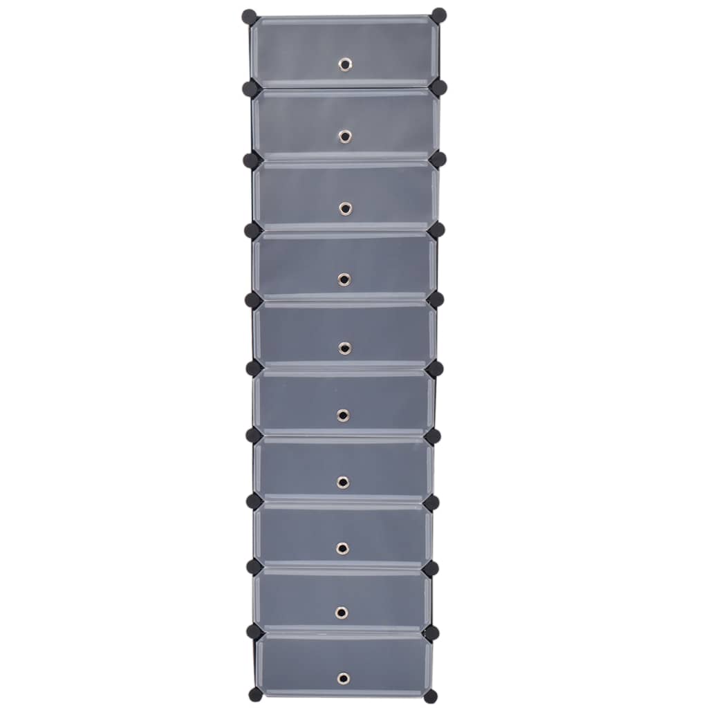 Scarpiera Modulare A 10 Scomparti Nera - Image 2