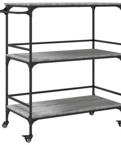 Carrello Cucina Grigio Sonoma 100,5x50x105 Cm Legno Multistrato