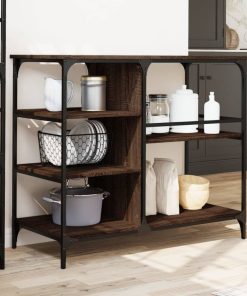 Carrello Cucina Rovere Marrone 100x45x89,5 Cm Legno Multistrato