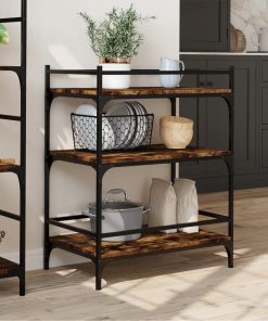 Carrello Da Cucina Rovere Fumo 65x40x86,5 Cm Legno Multistrato