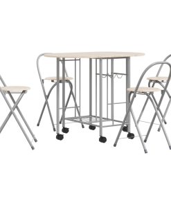 Set Tavolo E Sedie 5 Pz Pieghevoli In Mdf