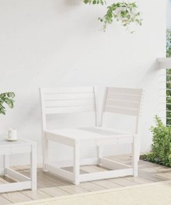 Divano Angolare Giardino Bianco 73x73x78 Cm Legno Massello Pino