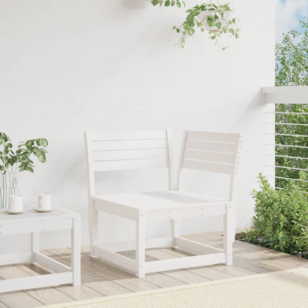 Divano Angolare Giardino Bianco 73x73x78 Cm Legno Massello Pino