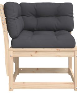 Divano Angolare Giardino Cuscini 73x73x78cm Legno Massello Pino