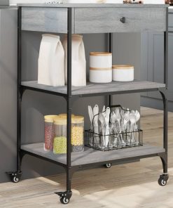 Carrello Da Cucina Grigio Sonoma 60x48x89,5cm Legno Multistrato