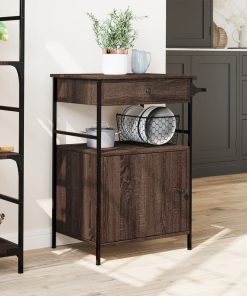 Carrello Cucina Rovere Marrone 56x43x89,5 Cm Legno Multistrato