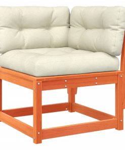 Divano Angolare Giardino Cuscini Marrone Cera 73x73x78 Cm Pino