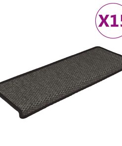 Tappeti Autoadesivi Scale Aspetto Sisal 15pz 65x21x4 Antracite