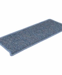 Tappeti Autoadesivi Scale Aspetto Sisal 15 Pz 65x21x4 Cm Blu