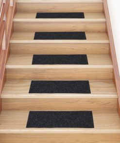 Tappetini Per Scale Autoadesivi 15 Pz 60x25 Cm Grigio Rettangolari