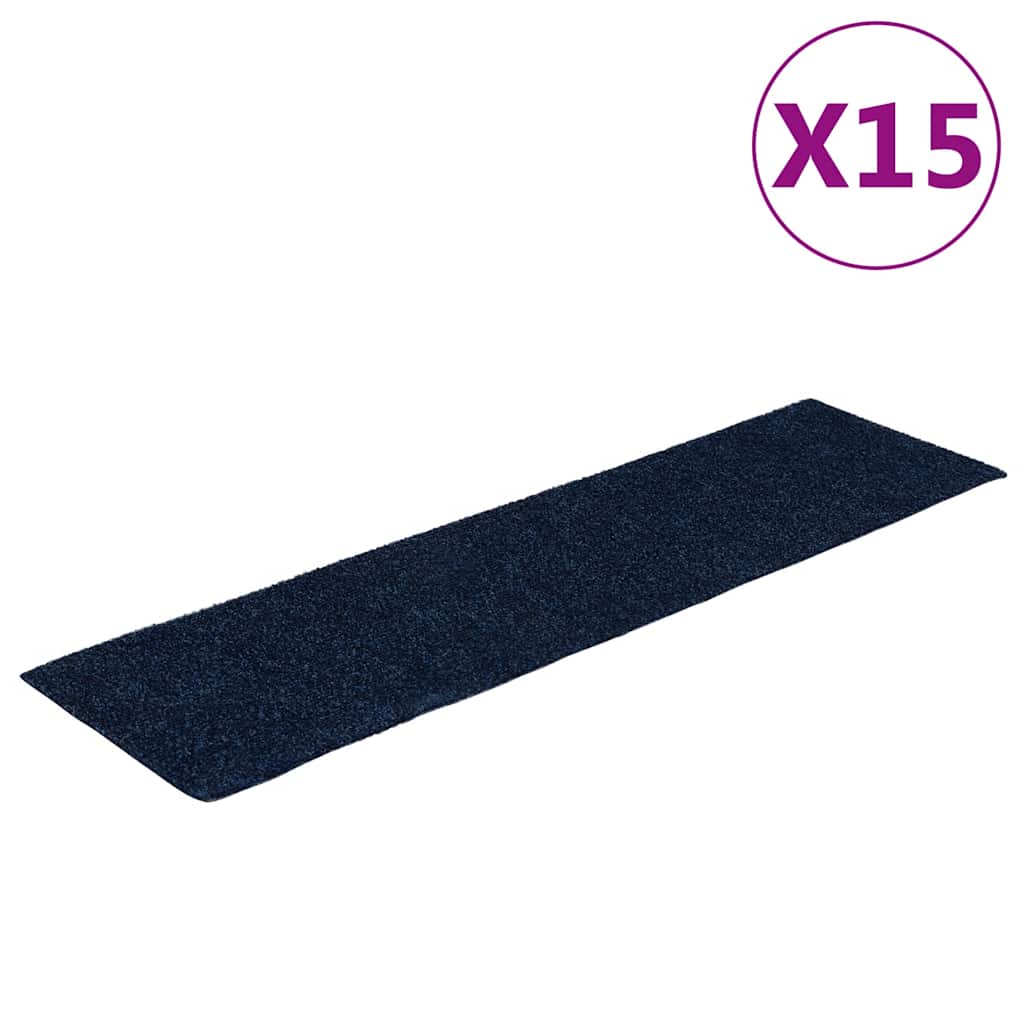 Tappetini Per Scale Autoadesivi 15 Pz 76x20 Cm Blu Navy Rettangolari - Image 3