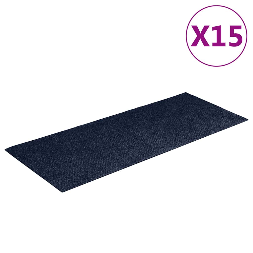 Tappetini Per Scale Autoadesivi 15 Pz 60x25 Cm Blu Navy Rettangolari - Image 3