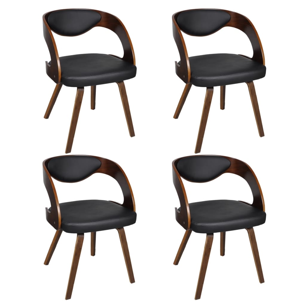 Sedie Da Pranzo 4 Pz Marroni In Legno Curvo E Similpelle - Image 5