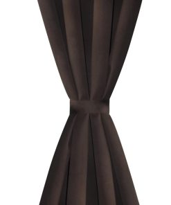 2 Pz Tende Oscuranti Con Occhielli In Metallo 135x175cm Marroni