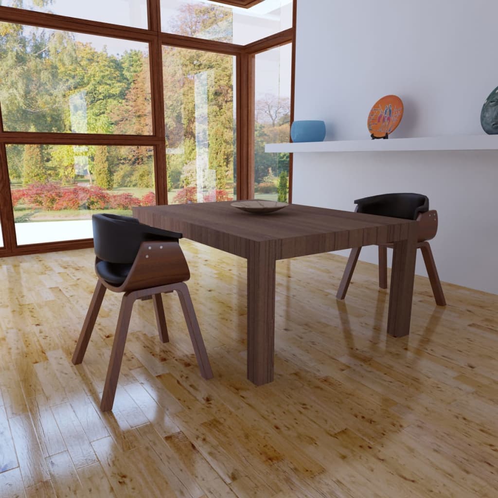 Sedie Da Pranzo 2 Pz In Legno Curvato E Similpelle