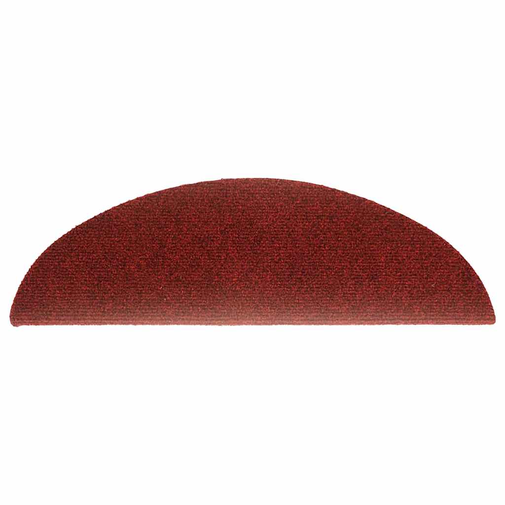 Tappetini Per Scale Autoadesivi 15 Pz 56x17x3 Cm Bordeaux Rosso Semicircolari - Image 3