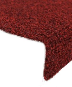 Tappetini Per Scale Autoadesivi 15 Pz 56x17x3 Cm Bordeaux Rosso Semicircolari