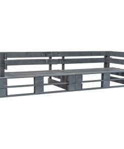 Divano A Pallet Da Giardino 2 Posti Grigio In Legno
